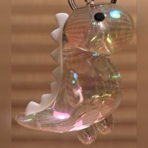 White  Translucent Acrylic Dinosaur Purse Charm/Keychain